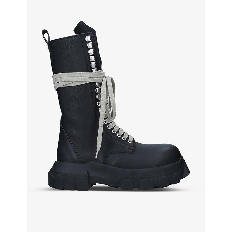 Rick Owens Bozo Tractor Lace-up Leather Boots