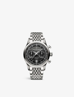 Carl F Bucherer 00.10919.08.33.21 Manero Flyback Stainless-steel Automatic Watch In Black / Skeleton