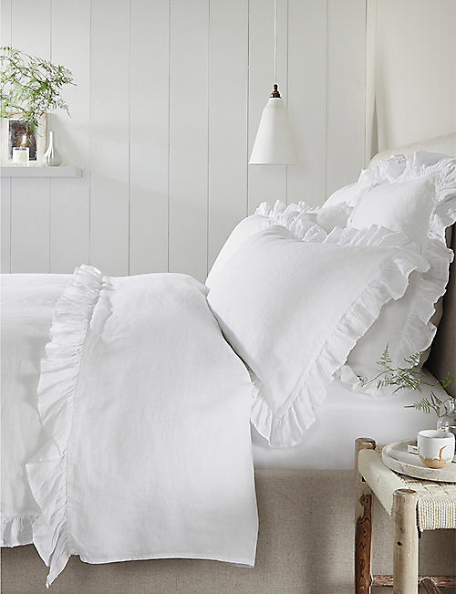 THE WHITE COMPANY: Kara linen and hemp-blend king-size fitted sheet super king 180cm x 200cm