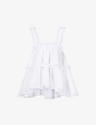 BRØGGER OLIVE SQUARE-NECK SHELL TOP