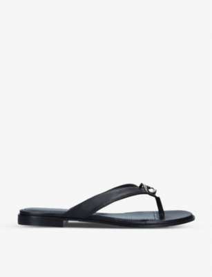 Givenchy Black G Chain Buckle Flat Sandals