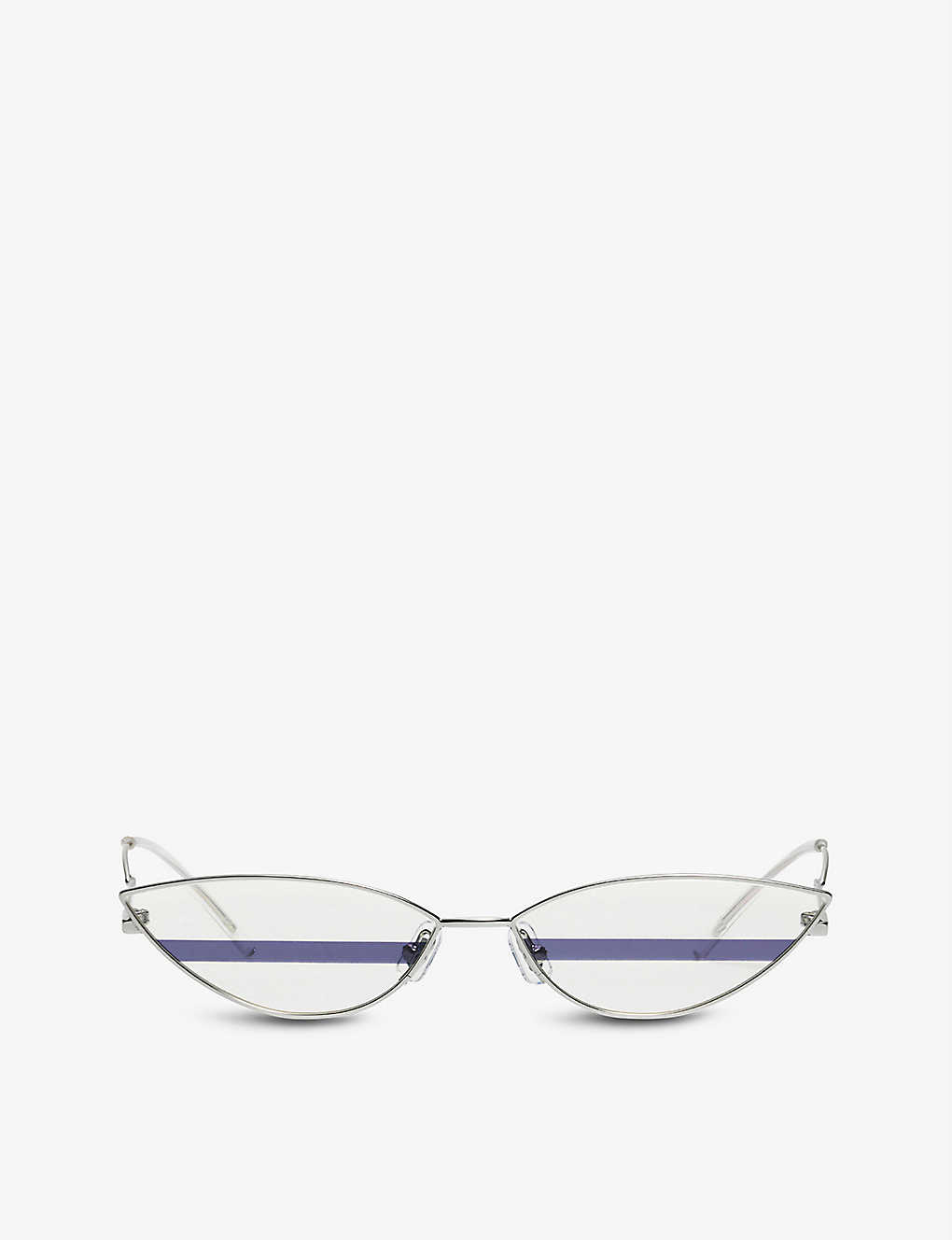 Gentle Monster Poxi 02 Acetate And Metal Cat-eye-frame Sunglasses In Silver / Clear Lens