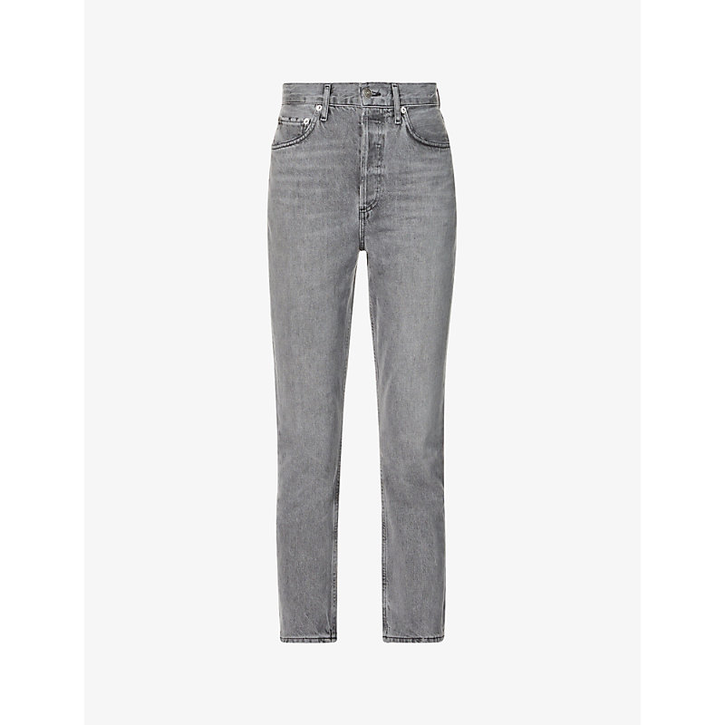 AGOLDE RILEY STRAIGHT CROPPED MID-RISE JEANS,R03733489
