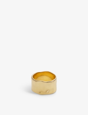 MONICA VINADER: Siren Muse 18ct yellow gold-plated vermeil recycled sterling-silver ring