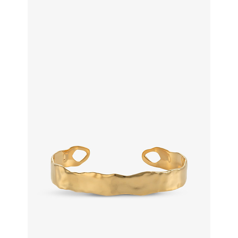 Shop Monica Vinader Womens Gold Siren Muse 18ct Gold Vermeil On Sterling Silver Cuff Bracelet