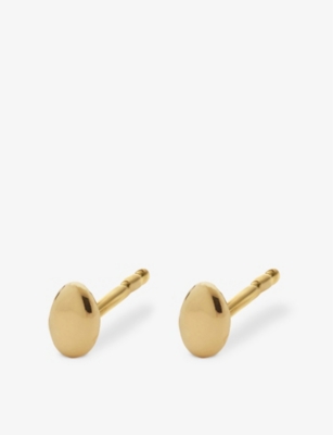Monica Vinader Nura Pebble 18ct Gold-plated Vermeil Sterling Silver Stud Earrings In Gold