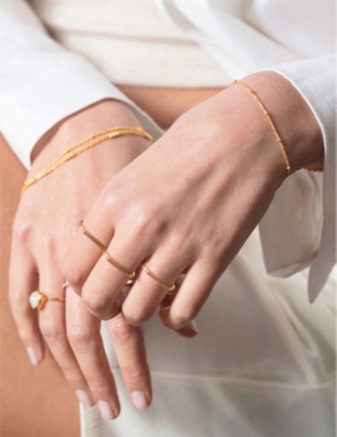 Monica Vinader Beaded 18ct Gold-plated Vermeil Sterling Silver Bracelet In Gold
