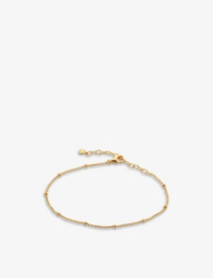 Monica Vinader Bead Station Chain Link Bracelet Yellow Gold