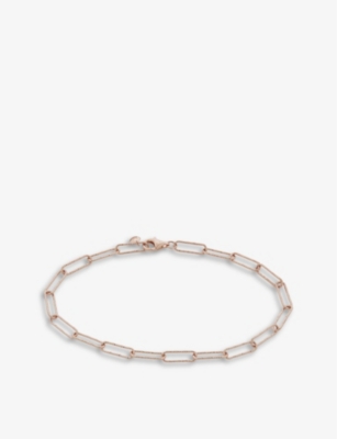 Monica Vinader Alta Textured 18ct Rose Gold-plated Vermeil Sterling Silver Bracelet In Rose Gold