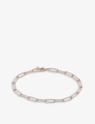 Shop Monica Vinader Womens Rose Gold Alta Textured 18ct Rose Gold-plated Vermeil Sterling Silver Bracelet