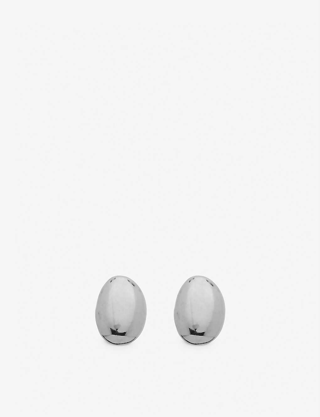 Monica Vinader Nura Mini Nugget Stud Earrings In Silver