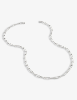 Monica Vinader Alta Textured Recycled Sterling Silver Necklace In Silver