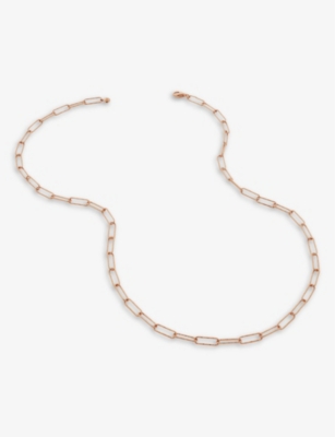 Monica Vinader Alta Textured 18ct Rose Gold-plated Vermeil And Sterling Silver Necklace
