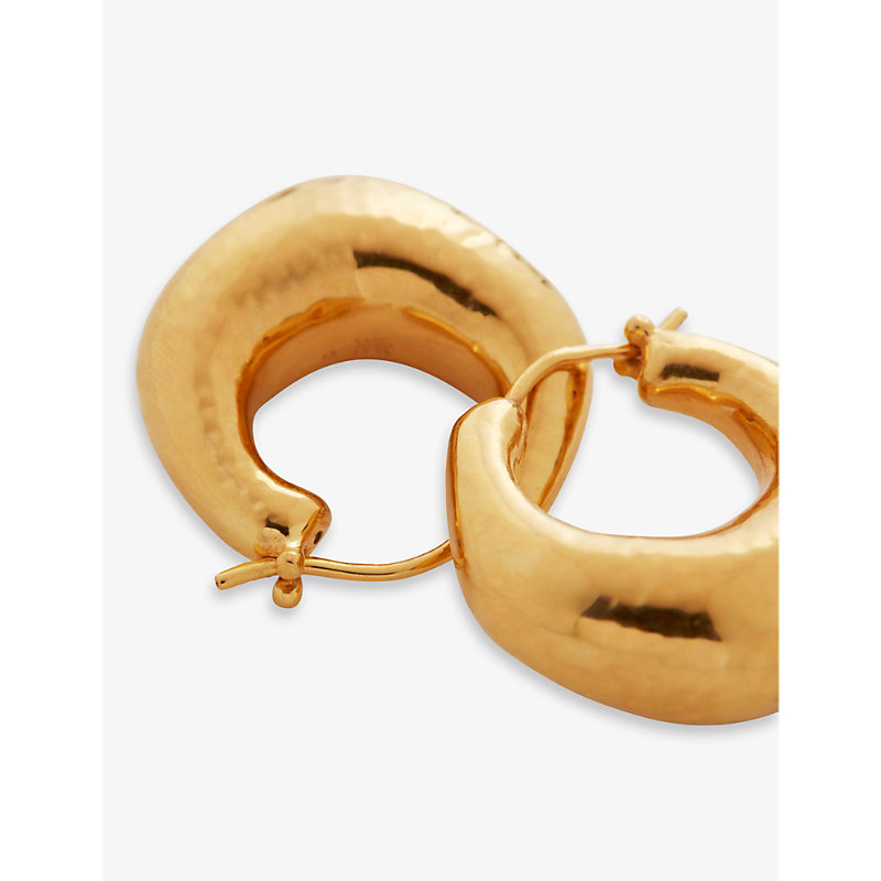 Shop Monica Vinader Womens Gold Deia 18ct Gold-plated Vermeil Silver Earrings