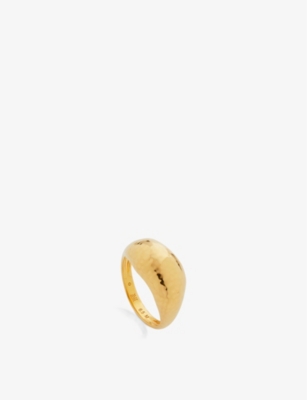 Monica Vinader Womens Yellow Gold Deia 18ct Gold-plated Vermeil Silver Ring