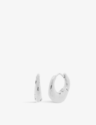 Monica Vinader Sterling Silver Deia Huggie Earrings In Silver