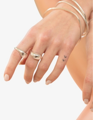 Monica Vinader Silver Deia Domed Ring In Sterling Silver