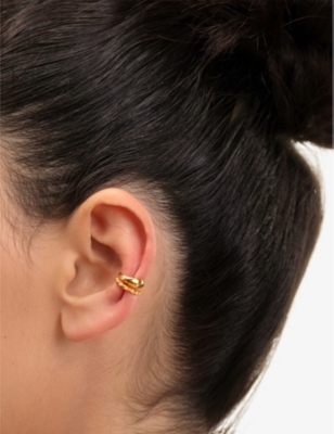 Monica Vinader Gold Plated Vermeil Silver Deia Ear Cuff In Gold