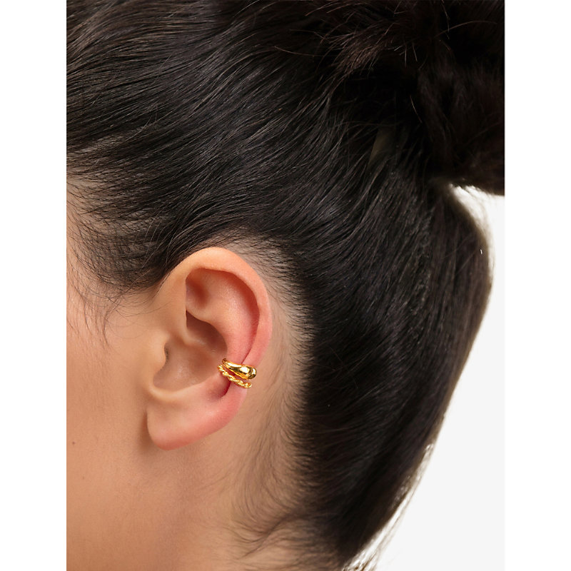 Shop Monica Vinader Womens Gold Deia 18ct Gold-plated Vermeil Silver Ear Cuff
