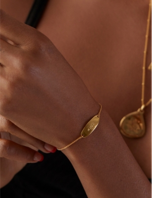Shop Monica Vinader Womens Gold Nura 18ct Yellow Gold-plated Vermeil Sterling-silver Bracelet