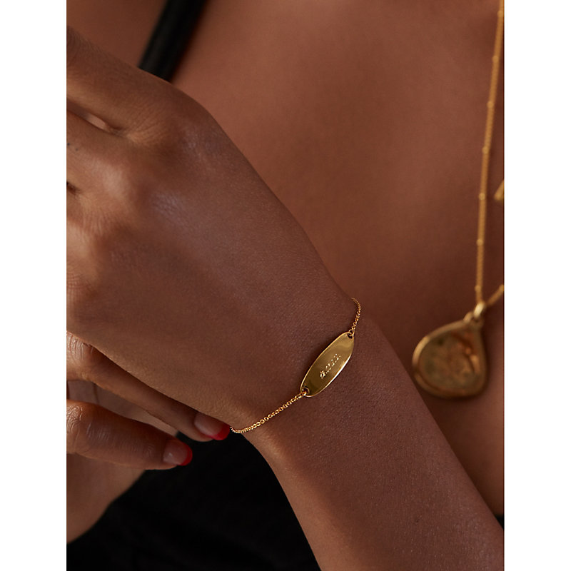 Shop Monica Vinader Womens Gold Nura 18ct Yellow Gold-plated Vermeil Sterling-silver Bracelet