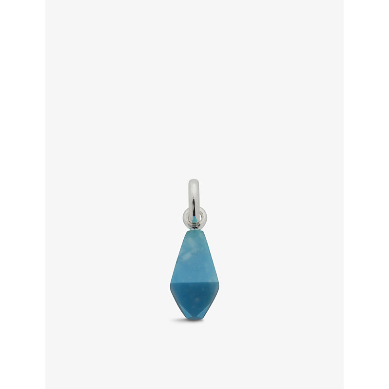 MONICA VINADER MONICA VINADER WOMENS SILVER GEOMETRIC GEMSTONE STERLING SILVER AND TURQUOISE PENDANT,44473272