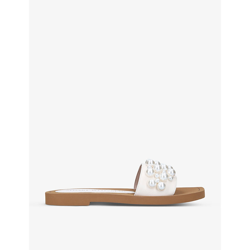 STUART WEITZMAN GOLDIE FAUX-PEARL EMBELLISHED LEATHER SANDALS,R03733620