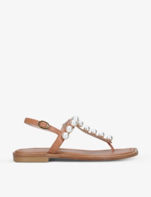 Stuart Weitzman Goldie Faux-pearl Embellished Sandals