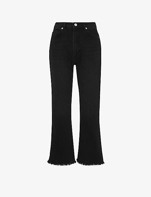 WHISTLES: Authentic mid-rise kick-flare cropped jeans