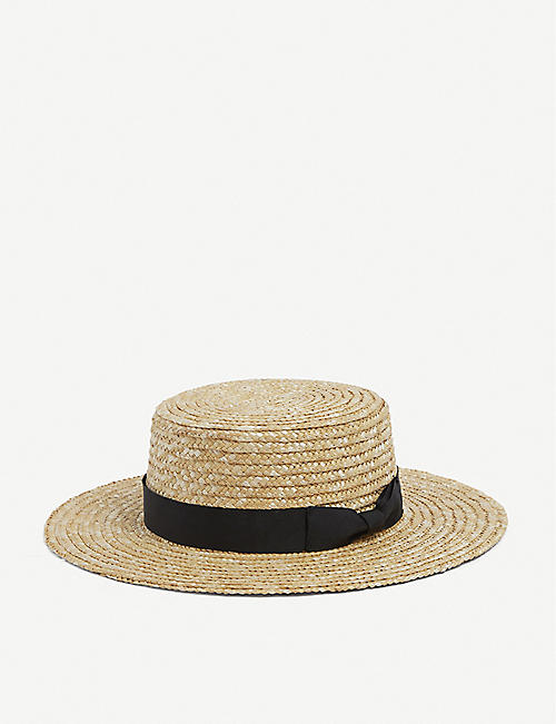 LACK OF COLOR: Spencer straw boater hat
