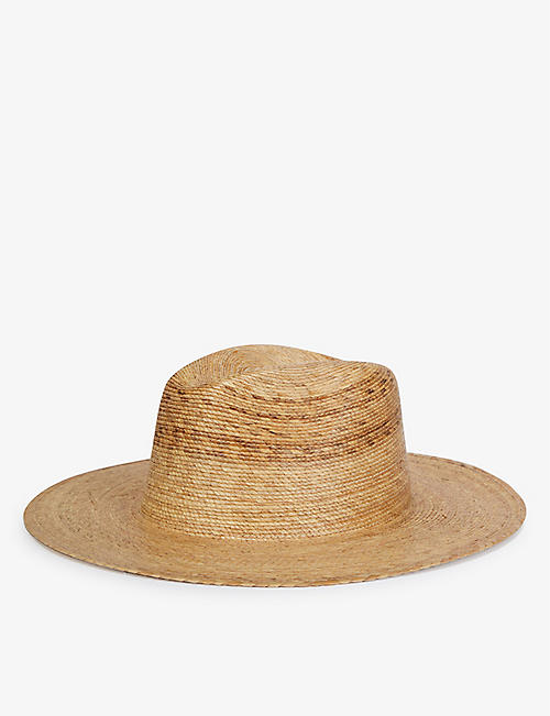 LACK OF COLOR: Palma wide-brim palm leaf fedora hat