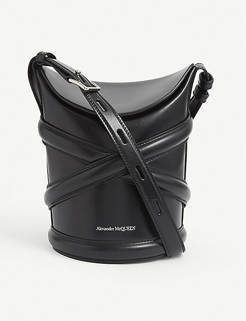 ALEXANDER MCQUEEN: The Curve small leather bucket bag