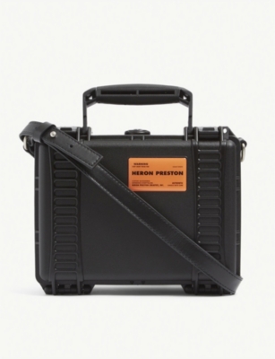 HERON PRESTON TOOL BOX LOGO-PRINT VINYL CROSS-BODY BAG