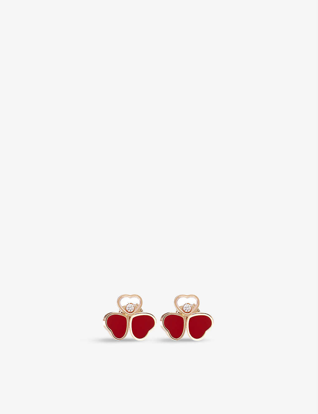 Chopard 18kt Rose Gold, Diamond Happy Hearts Earrings