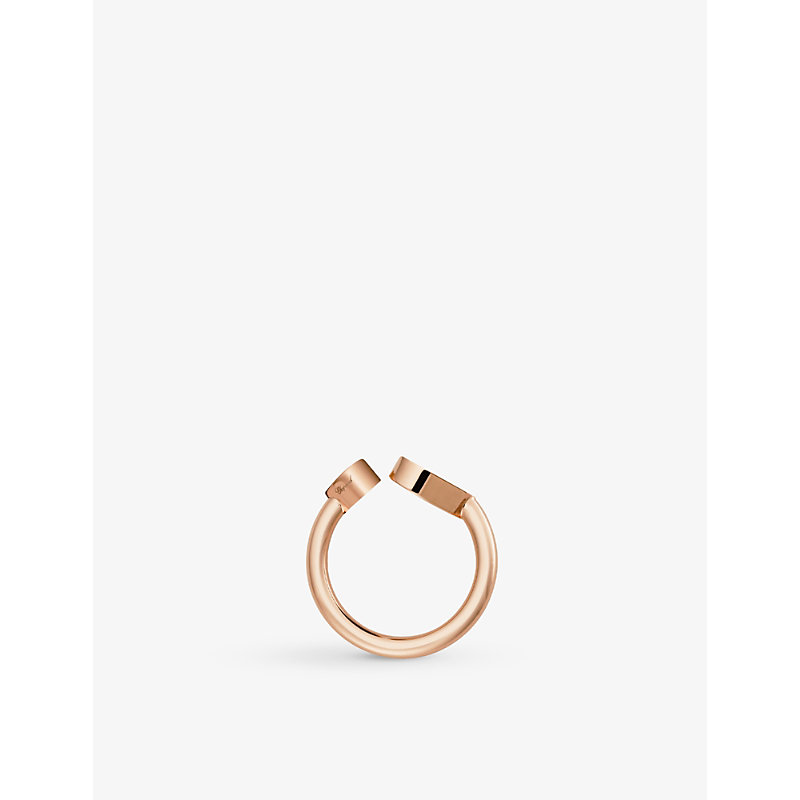 Shop Chopard Women's Rose Gold Happy Hearts 18ct Rose-gold, 0.04ct Diamond And Mother-of-pearl Ring