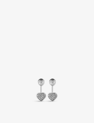 CHOPARD: Happy Hearts 18ct white-gold and 0.44ct diamond earrings