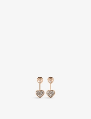 CHOPARD: Happy Hearts 18ct rose-gold and 0.44ct brilliant-cut diamond earrings