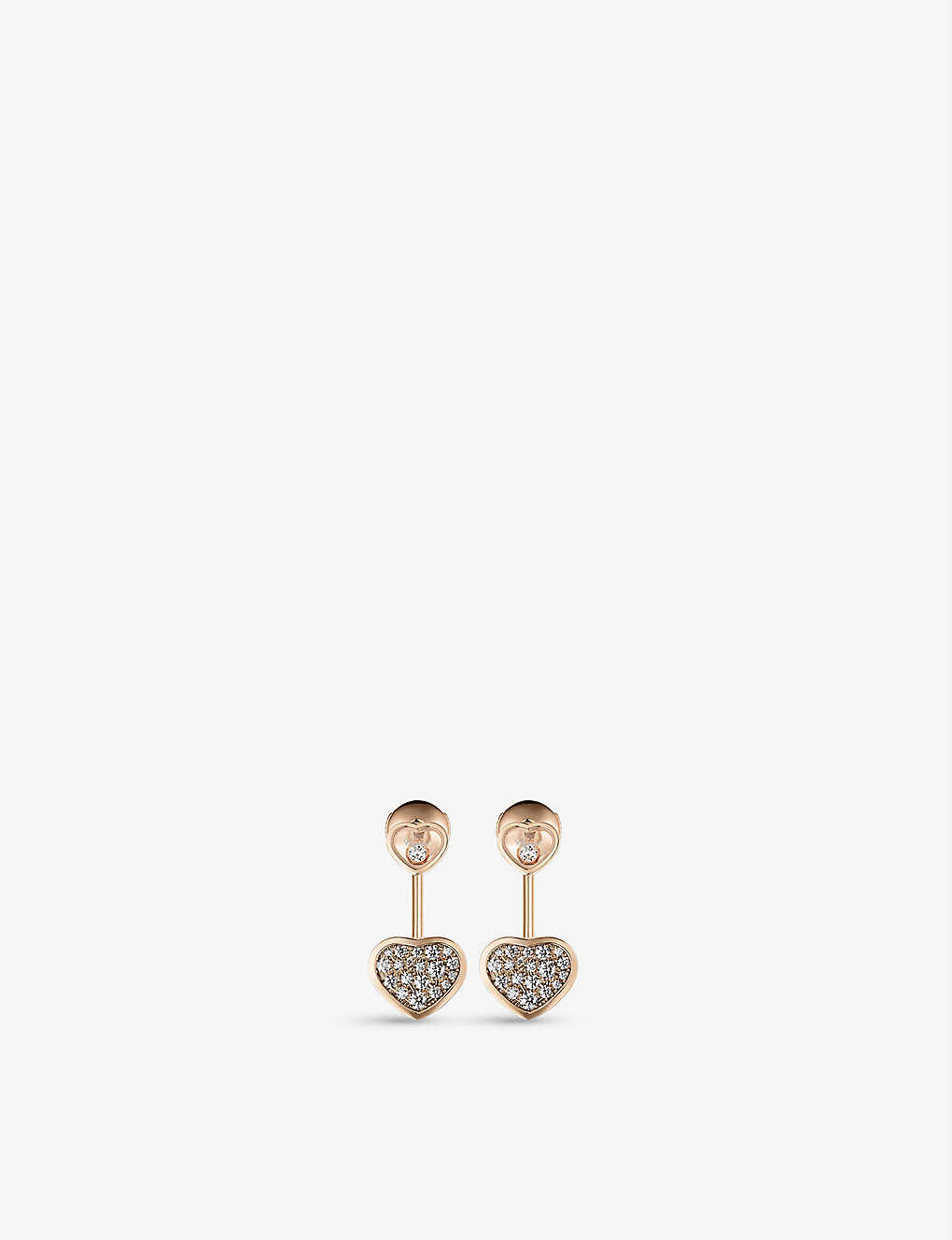Chopard Happy Hearts 18ct Rose-gold And 0.44ct Brilliant-cut Diamond Earrings In Rose Gold
