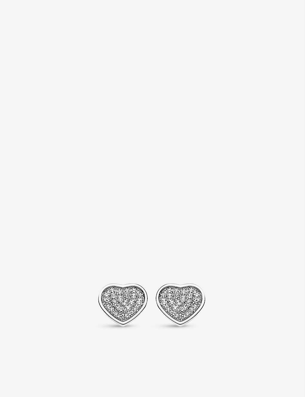 Chopard Happy Hearts 18ct White-gold And 0.8ct Diamond Earrings In White Gold