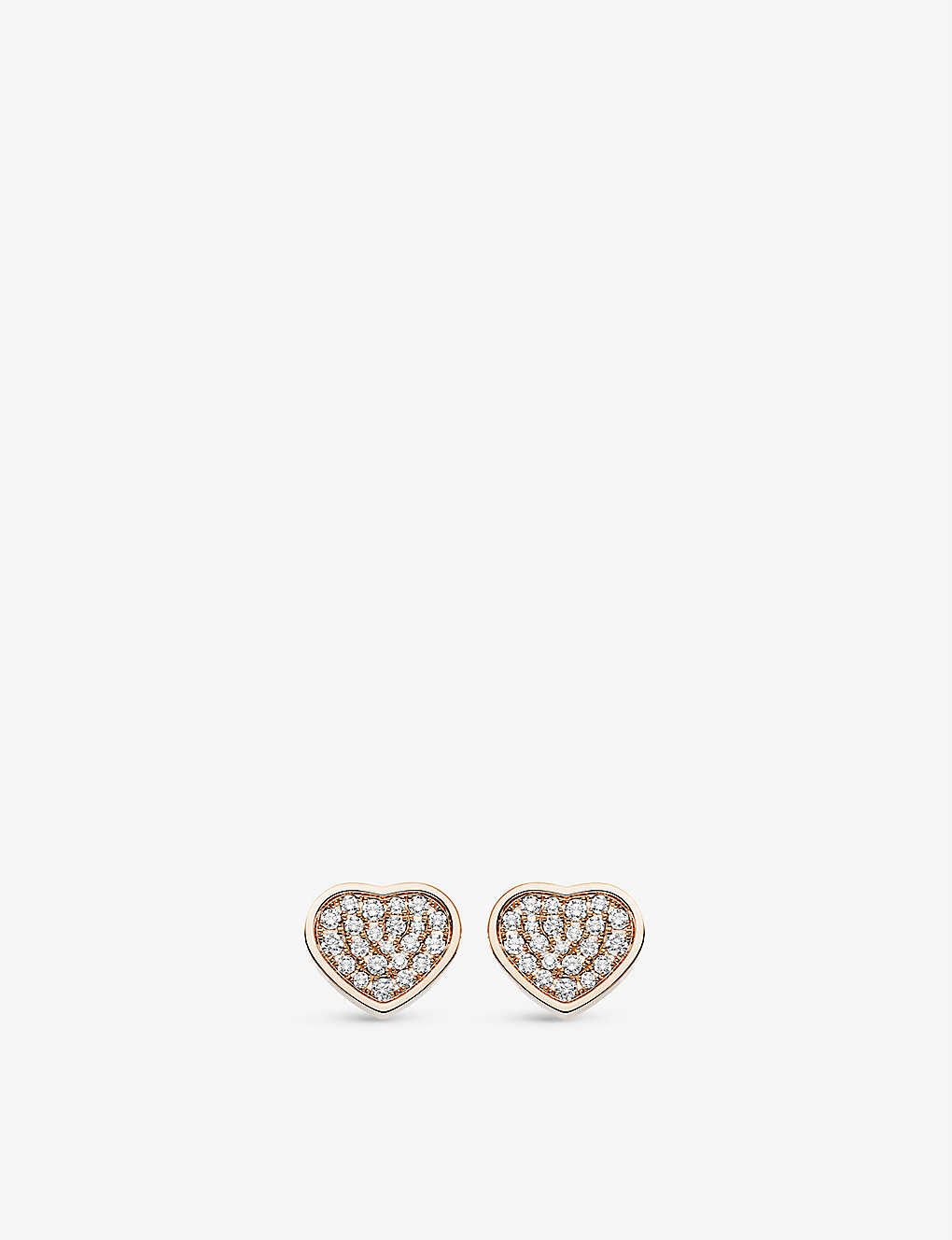 Chopard Happy Hearts 18ct Rose-gold And 0.8ct Diamond Earrings In Rose Gold
