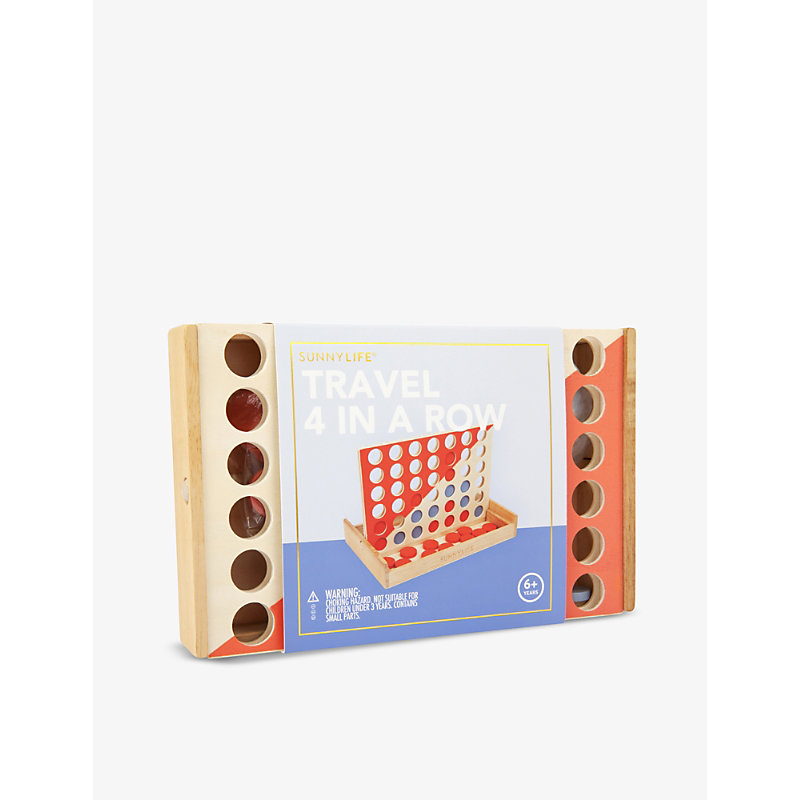 Sunnylife Travel 4 In A Row Wooden Game