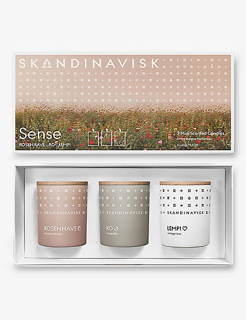 SKANDINAVISK: Sense mini scented candle pack of three
