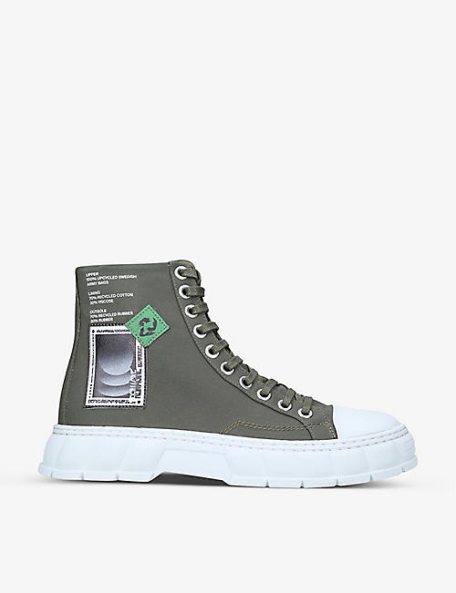 VIRON: 1982 recycled canvas-blend high-top trainers