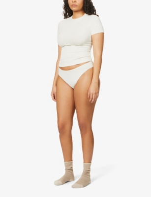 SKIMS: Round-Neck Cotton-Jersey T-Shirt