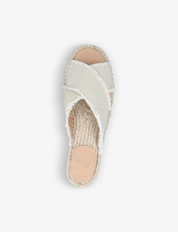 Palmera cross-strap linen espadrille sliders