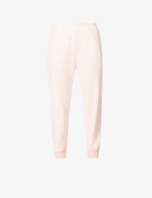 Alexander Mcqueen Womens Tea Rose Camac Mid-rise Cotton-jersey Jogging Bottoms 8 In Tea Rose