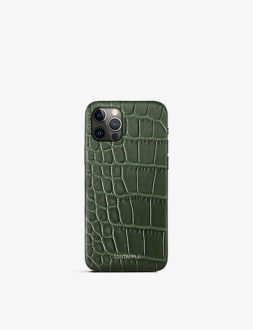 MINTAPPLE: Alligator-embossed leather iPhone 12 Pro Max case