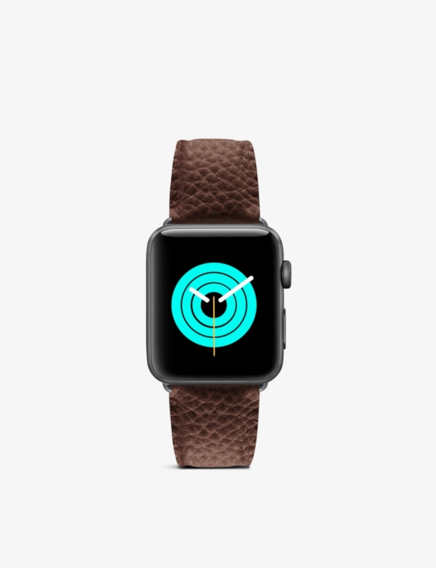 Apple Watch grained-leather strap and stainless steel case 40mm