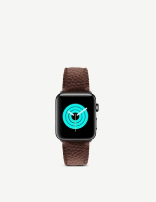 MINTAPPLE: Apple Watch grained-leather strap and stainless steel case 40mm