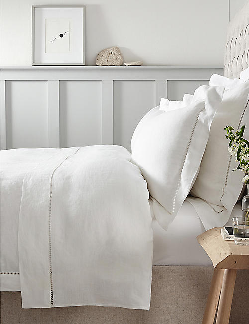 THE WHITE COMPANY: Santorini super king cotton fitted bedsheet